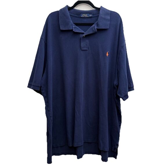 Polo Ralph Lauren Blue Shirt Mens 4XLT Tall Short Sleeve Dark Blue Small Pony - Picture 1 of 5